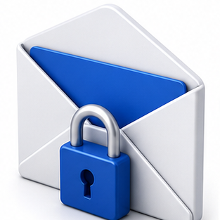 3D secure email envelope with a padlock